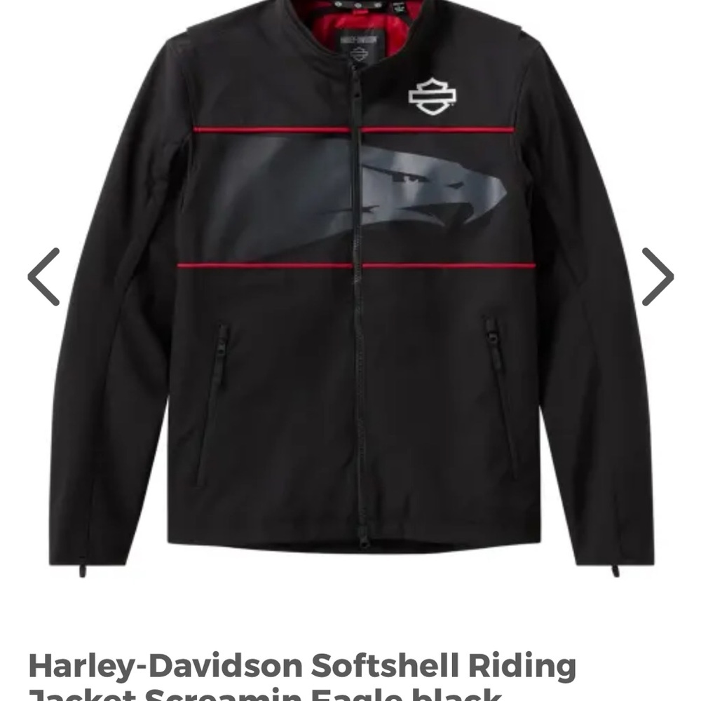 Harley-Davidson Black Softshell Jacket with Red Trim